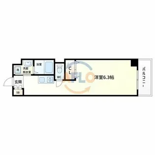 プライムタワー阿倍野40【3階】の間取り