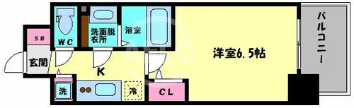 アドバンス天王寺南パキラ【10階】の間取り