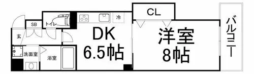 カシェット本町橋【4階】の間取り
