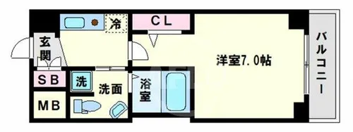 ラシーヌ天王寺町南【6階】の間取り