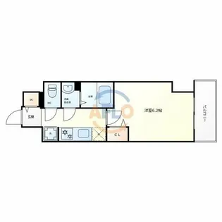 プレサンス天王寺デルニエ【11階】の間取り