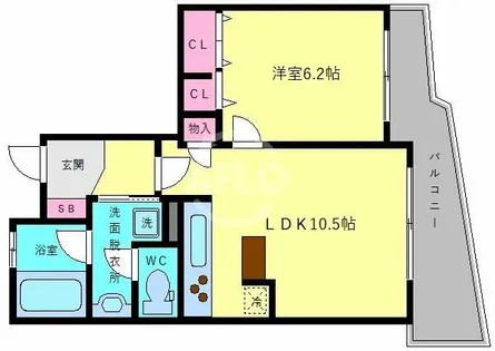 カスタリア阿倍野【5階】の間取り