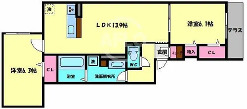 大山蓮華【1階】の間取り
