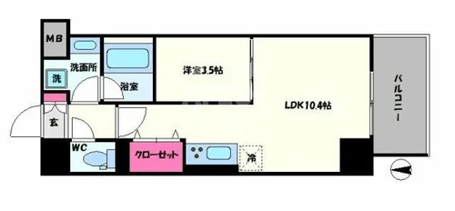KGソフィアアベノ播磨町【2階】の間取り