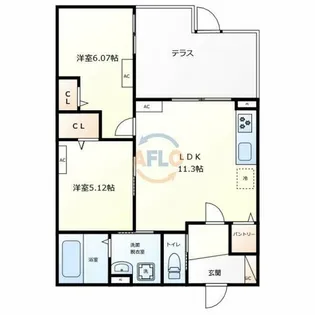 K1阪南町【2階】の間取り