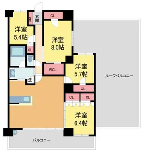 プレミスト西宮北口ザ・レジデンス【423号室】の間取り
