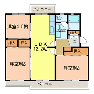 ヴィラナリー狭山 14号棟【106号室】の間取り