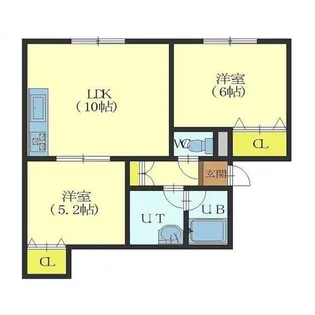 ビューハイツDT【2C号室】の間取り
