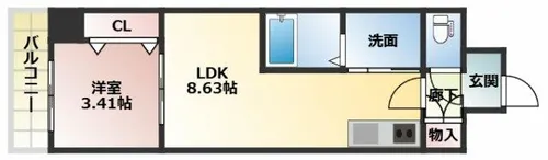 アーバンパーク新大阪【9階】の間取り