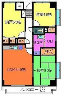 サンセール菊【4階】の間取り