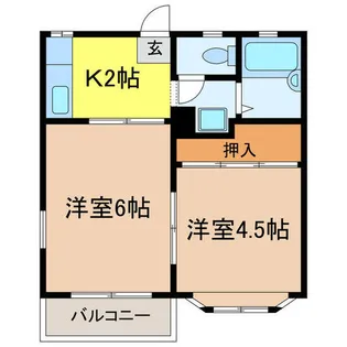 コーポラスしずⅡ【A201号室】の間取り
