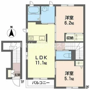 三木市大村(レジデンス永尾A)【2階】の間取り
