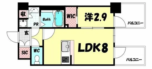 エスリード神戸三宮ヒルズ【4階】の間取り