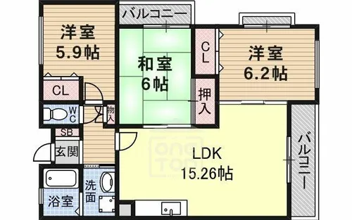 ディアコート真砂【4階】の間取り