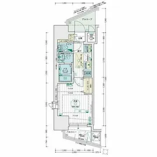 エステムコート名古屋千種グレイス 401号室【4階】の間取り