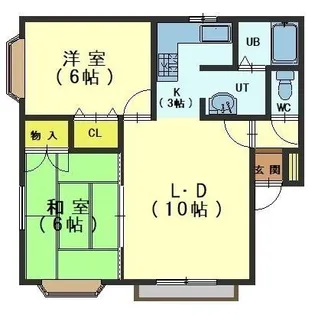 サンビレッジ大倉【102号室】の間取り