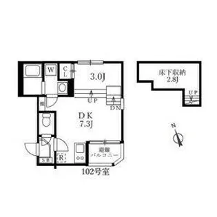 ハーモニーテラス新栄Ⅱ【1階】の間取り