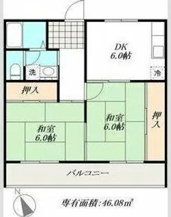 山の畑コーポラス【103号室】の間取り