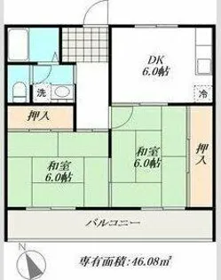 山の畑コーポラス【103号室】の間取り