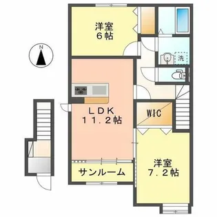 フェリーチェⅡ【2階】の間取り