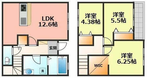 リーブルファイン下萱津Ⅱ【1階】の間取り