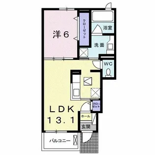 アデルコートβ【1階】の間取り
