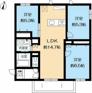 ネセシア御影【1階】の間取り