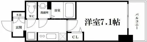 プレサンスOSAKA DOMECITYクロスティ【15階】の間取り