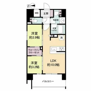 ソルレヴェンテ新梅田【10階】の間取り