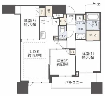 シティタワー大阪本町【18階】の間取り