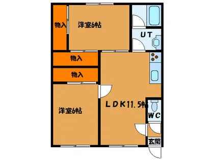 プラザ・クリプトメリア【402号室】の間取り