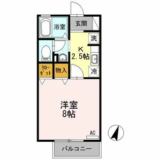 ケーナ保田【108号室】の間取り