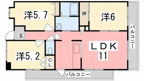 ギャラクシー・ホーヨー【501号室】の間取り