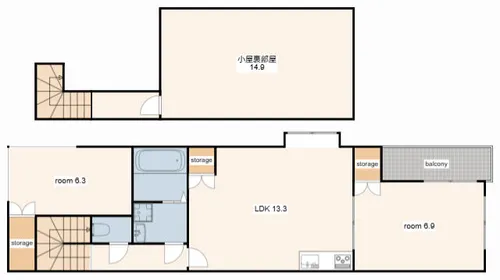 サファイア城北新町【8号室】の間取り