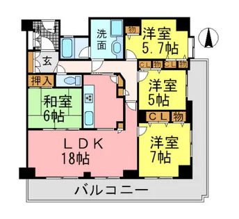 イトーピア苦楽園樋之池町【402号室】の間取り