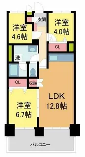 パストラル甲子園【611号室】の間取り