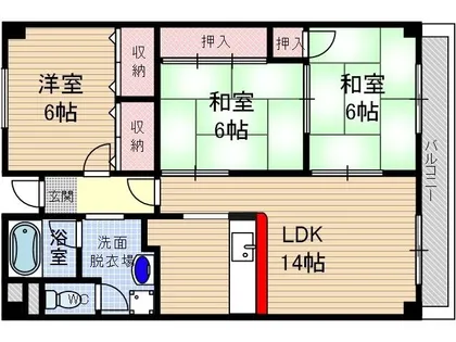 リバーコーポラス【4階】の間取り
