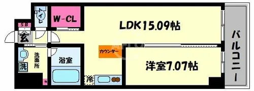 プレジオ本町【14階】の間取り
