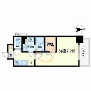 プレサンス堺筋本町エグゼブラン【4階】の間取り