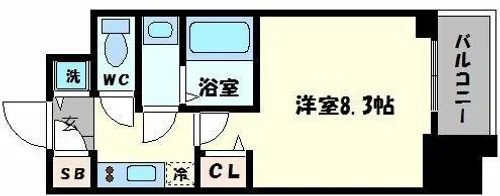 スワンズ谷町セントシティ【7階】の間取り