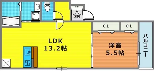 フジパレス神戸春日野道【3階】の間取り