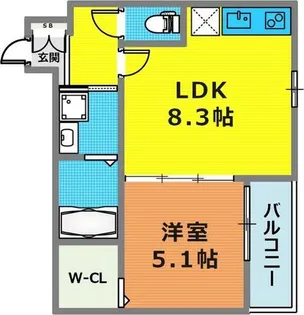 フジパレス神戸春日野道【3階】の間取り