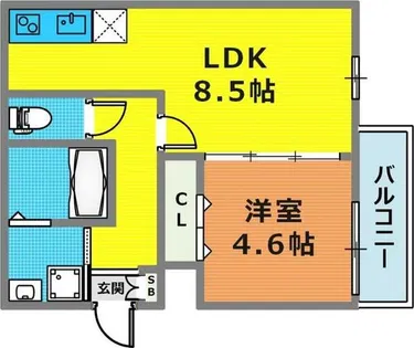 フジパレス神戸春日野道【3階】の間取り