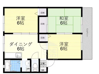 フラワーガーデンB【1階】の間取り