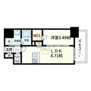 サムティ京橋Clear【10階】の間取り
