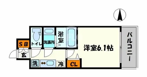 プレサンス難波マジョリティ【9階】の間取り