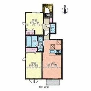 愛知県名古屋市天白区一つ山3丁目【アパート】の間取り