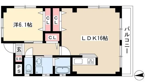 グリーン天塚【301号室】の間取り