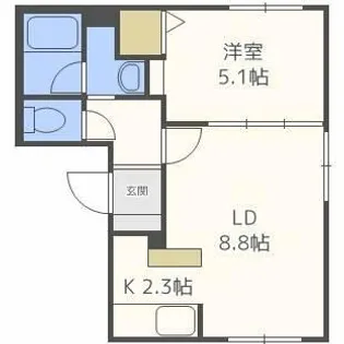 N32 B棟【202号室】の間取り