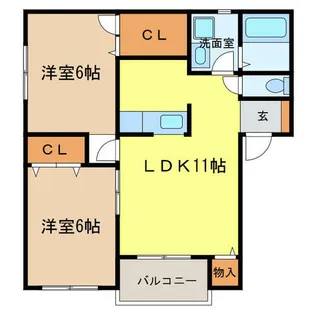 プルーデンス【201号室】の間取り